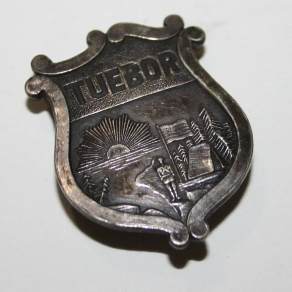 ⚙️ Vintage Silver Tuebor Screw-On Pin · 1
